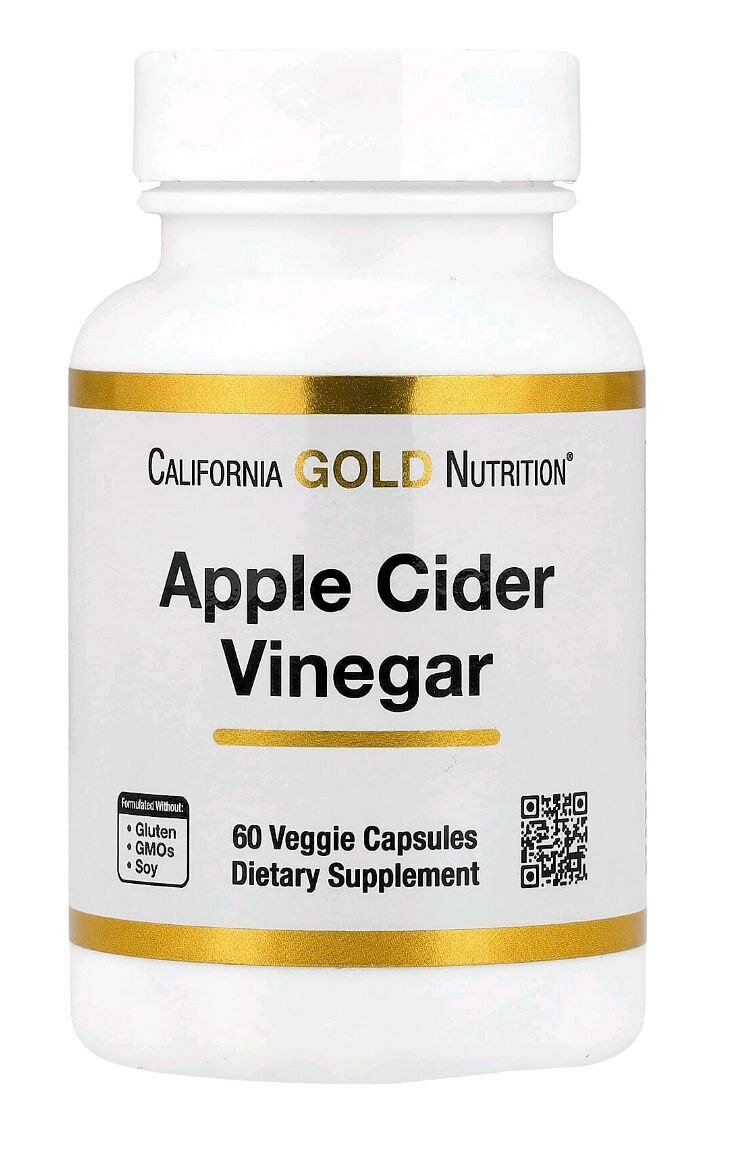 Яблочный уксус 500мг 60 капсул, Поддерживает здоровье пищеварительной системы и метаболизм*