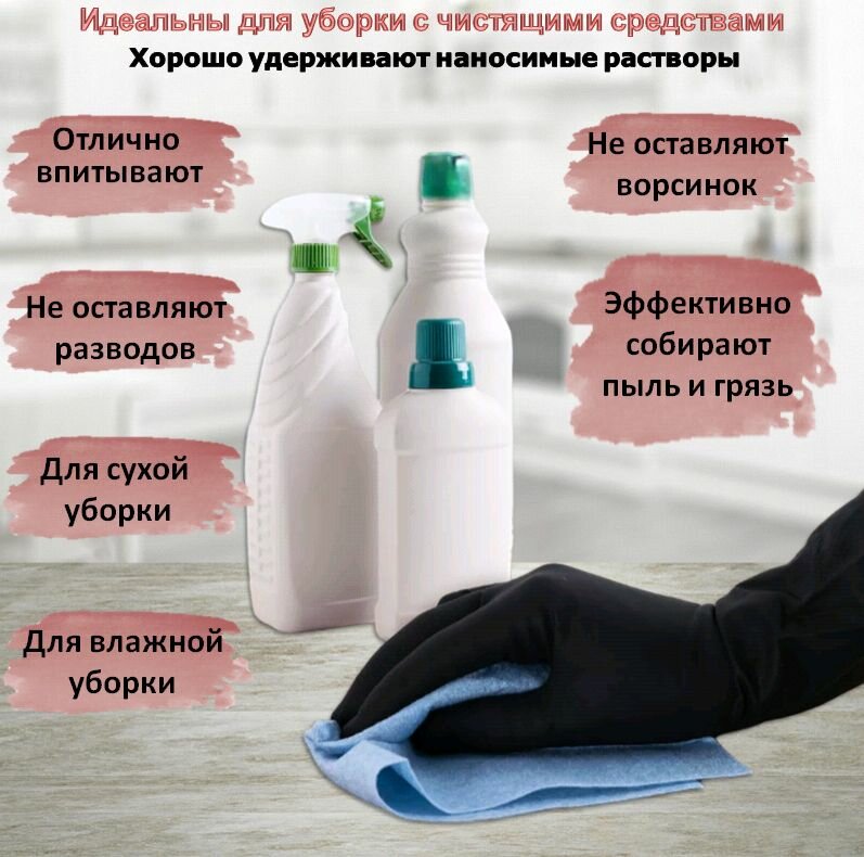 Салфетки для уборки Gloss Home, вискоза, впитывающие, 30x38 см, 15 шт — фото 1