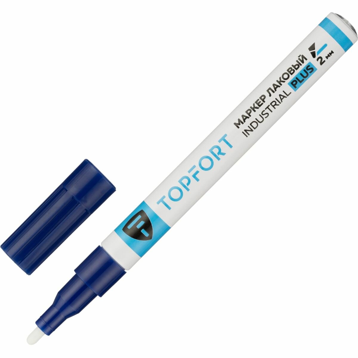 Маркер лаковый Topfort Industrial Plus (2мм, синий) (2096984), 12шт.