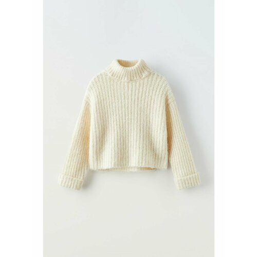 Свитер Zara, размер 130, экрю свитер cashmere seamless zara серый