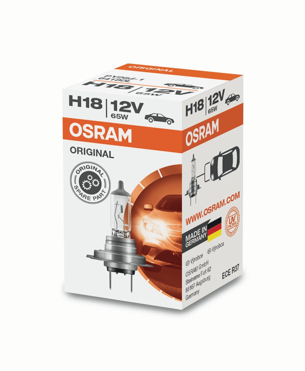 OSRAM 64180L Лампа галогенная H18 12/65 OSRAM (цоколь H7 н/о)