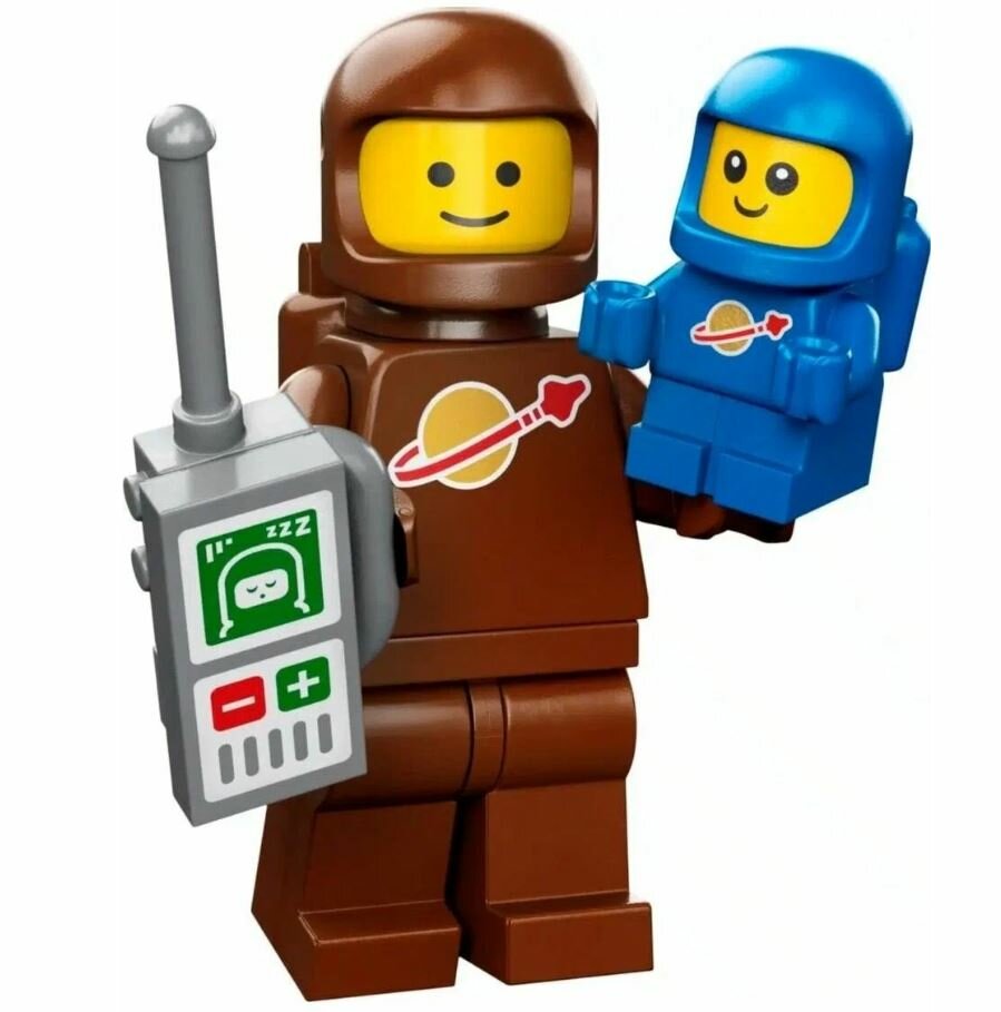 Minifigures 71037 Минифигурка №3 Коричневый астронавт с малышом-космонавтом серия 24