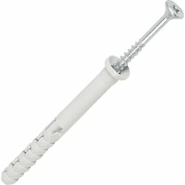 Дюбель с цилиндрическим бортиком Standers PNDS 8x80 мм с шурупом 5x80 мм нейлон 10 шт.