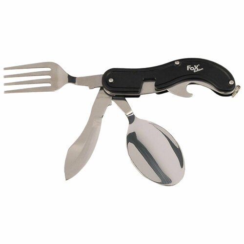 нож fox f369 19 gardening Походная посуда Fox Outdoor 4 Piece Pocket Knife Cutlery Set black