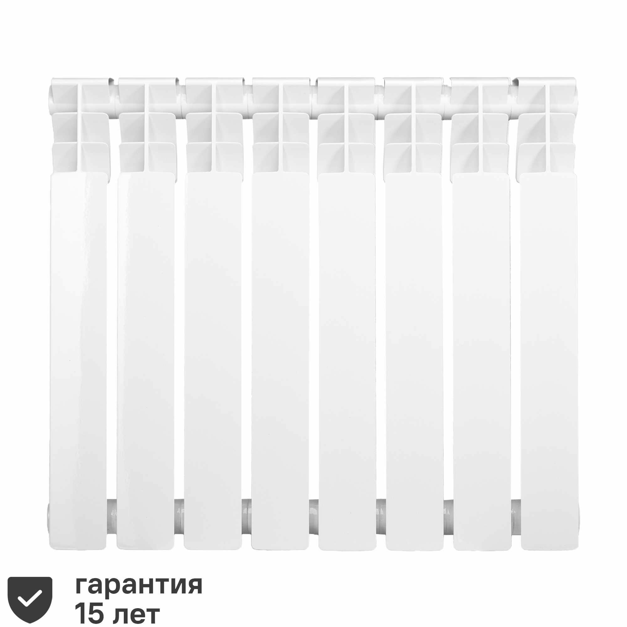 фото Радиатор Monlan Bimetal 500/80 биметалл 8 секций боковое подключение, белый