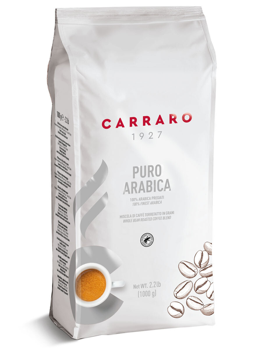 Кофе в зернах Carraro Puro Arabica, 1 кг (Карраро)