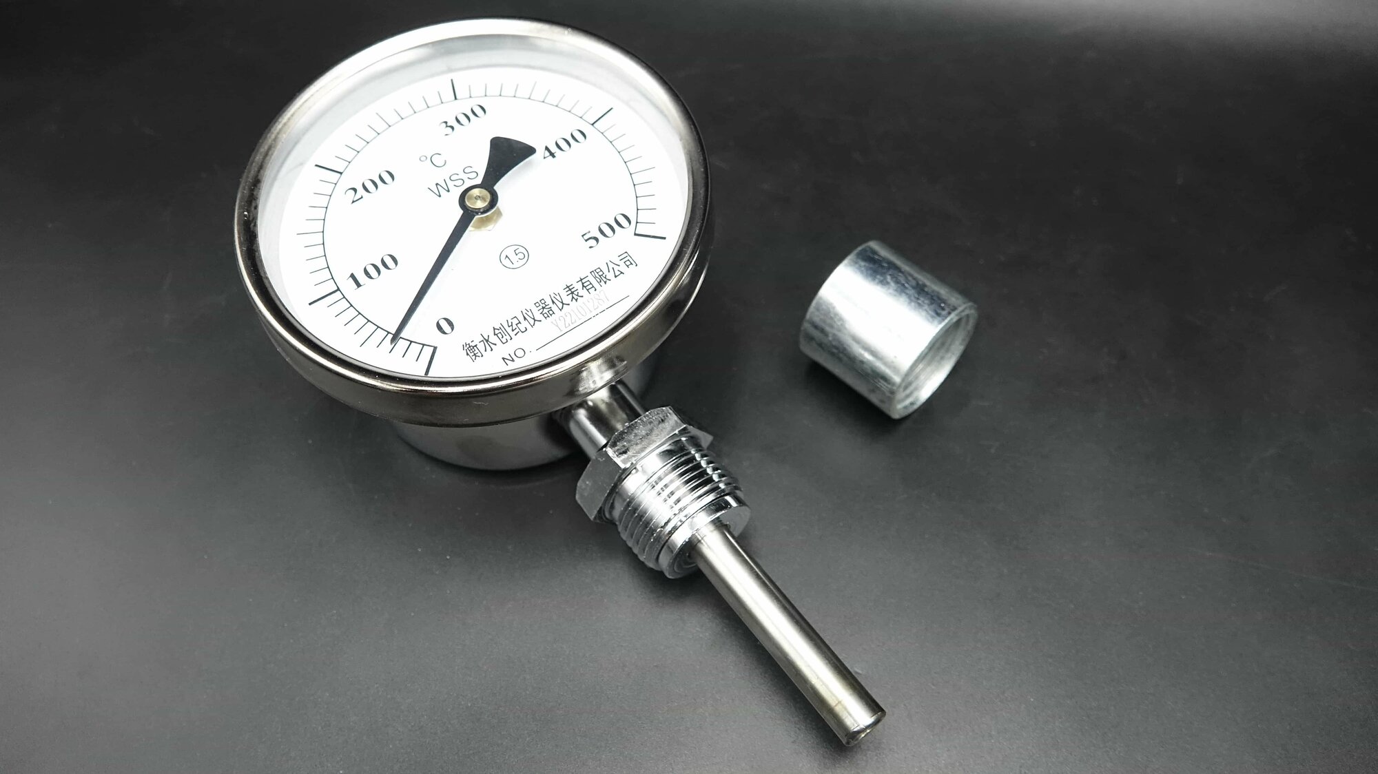 Биметаллический термометр 500°C+ резьбовая муфта вварная, датчик 50 мм