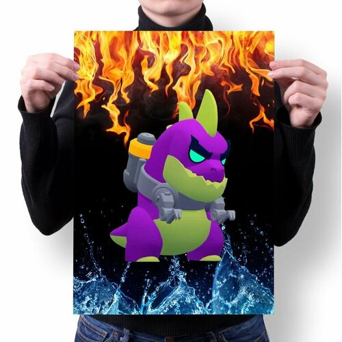 Плакат Бравл Старс Brawl Stars 76 с Баззом А4 480₽