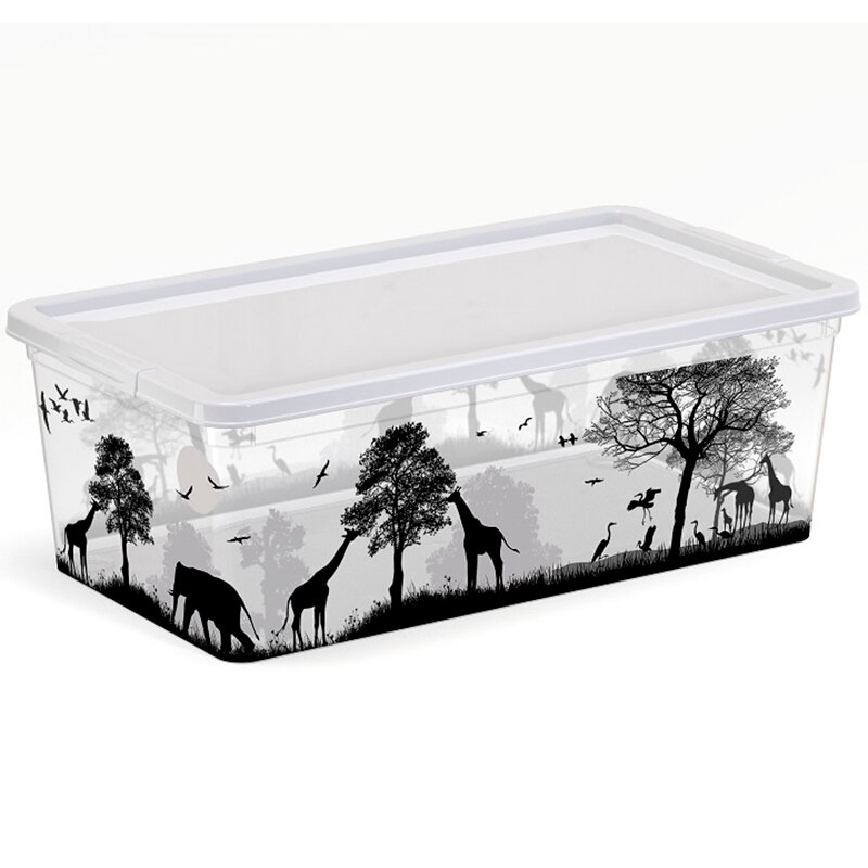 Коробка Полимербыт Africa 51156 пластик для мелочей с крышкой 55 л.