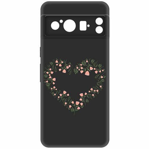 Чехол-накладка Krutoff Soft Case Цветочное сердце для GOOGLE Pixel 8 Pro черный