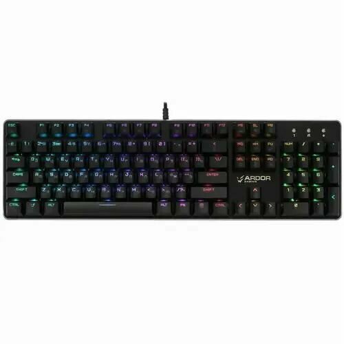 Игровая механическая клавиатура ARDOR GAMING Blade, Gateron Brown, 104 клавиши, RGB, проводная, чёрная.