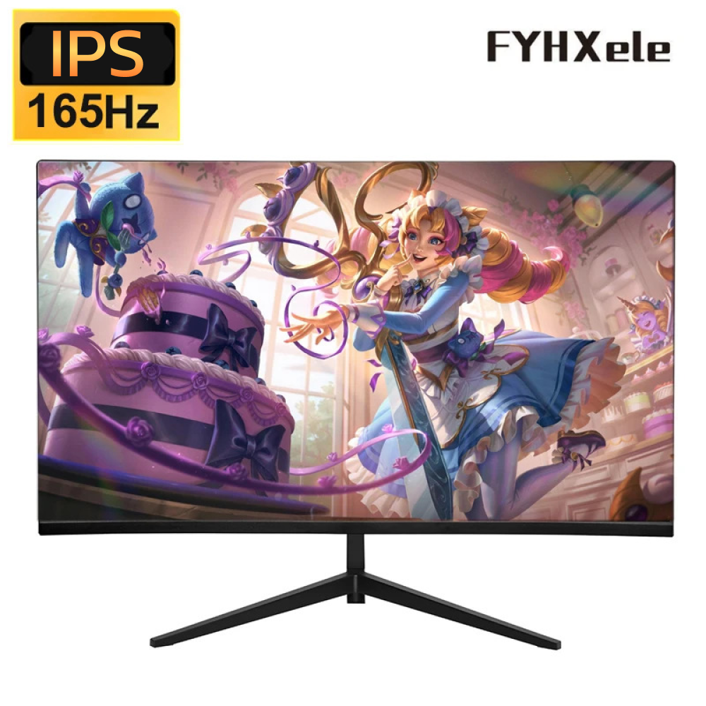 24" Монитор FYHXele игровой, 1920x1080, 165 Гц, IPS антибликовый матовый, черный, Free-Sync, G-Sync