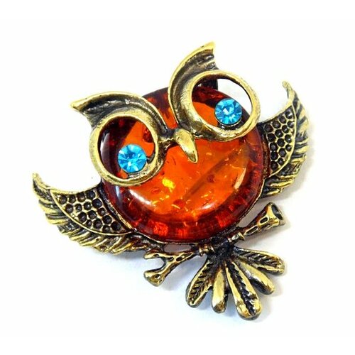 Брошь Yantar-shop янтарь прессованный золотистый 890₽