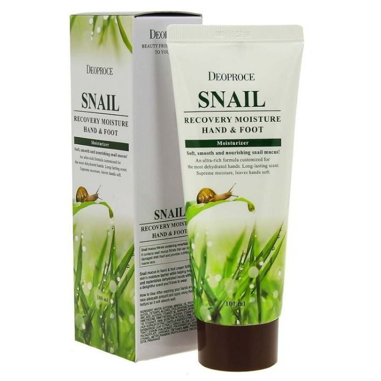 Deoproce Крем для рук и ног Moisture Hand & Foot Snail Recovery, 100 мл