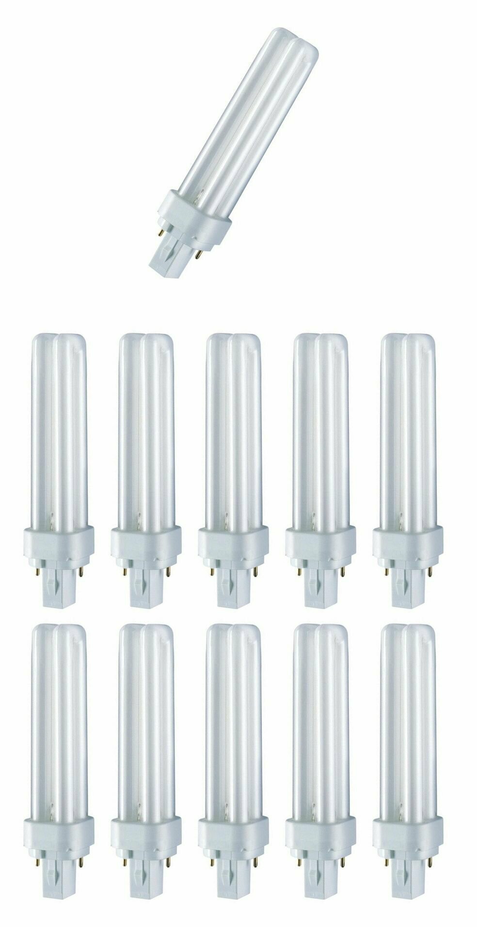 фото Лампочка OSRAM 13W 220V DULUX D G24d 2-х штырьковая 900Лм 4000К, уп.10шт