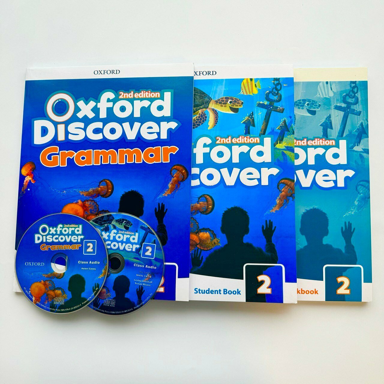 Oxford Discover 2. полный комплект С грамматикой: Student's Book (учебник) + Workbook (рабочая тетрадь) + грамматика + диск