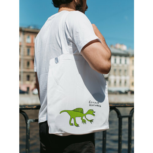 Сумка шоппер простые вещи, фактура гладкая, белый