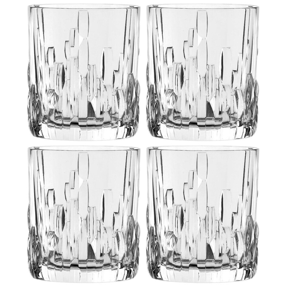 Набор из 4-х хрустальных низких стаканов Shu Fa, 330 мл, прозрачный, серия Стаканы и бокалы для виски, Nachtmann, 98063