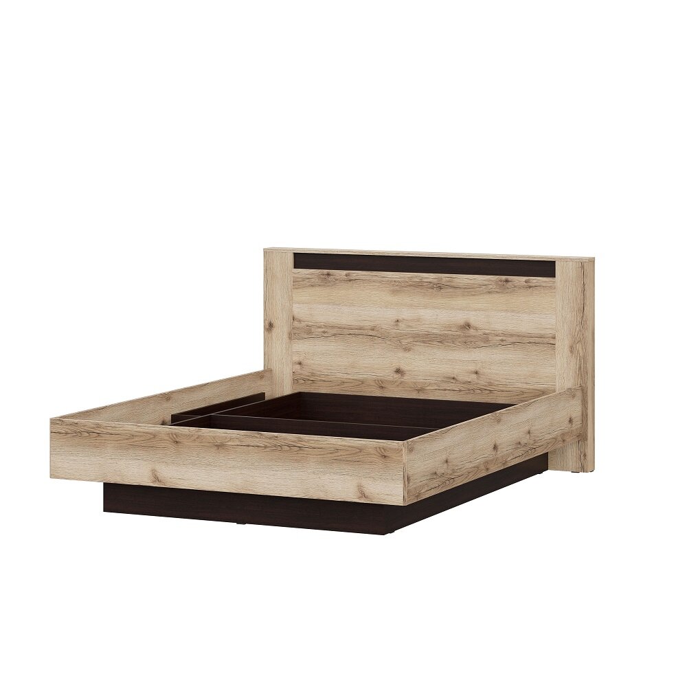 фото Кровать с гибким основанием "Прага 160х200", Дуб Делано/Дуб Венге