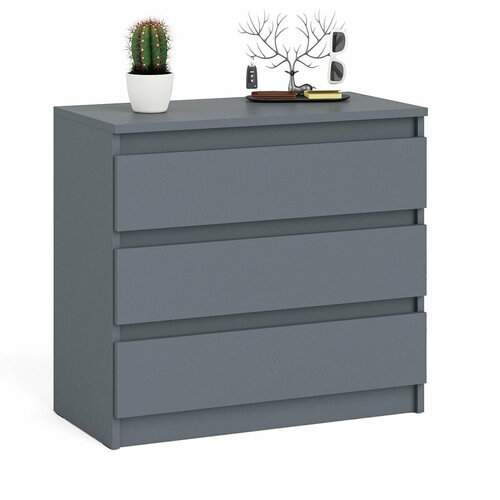 Комод три ящика Мори МК800.1 цвет графит, ШхГхВ 80,4х41х73 см.