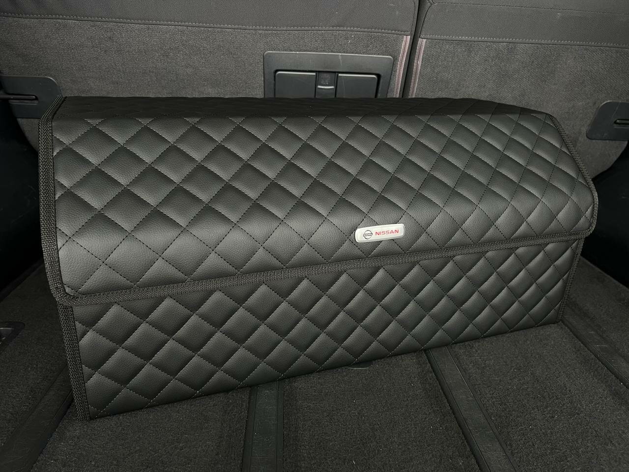 Органайзер для багажника Nissan / Ниссан / Кофр 70х30х30, сумка, саквояж, ящик, черный с черной отстрочкой