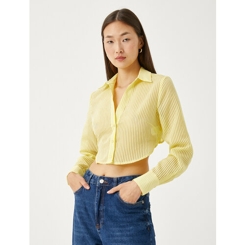 Рубашка KOTON, размер 44, желтый рубашка koton размер 46 желтый