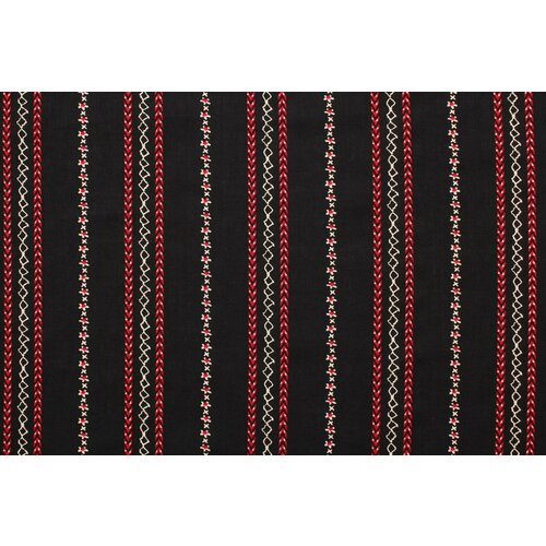 Ткань Вискоза плательная полосы на чёрном фоне, ш134см, 0,5 м