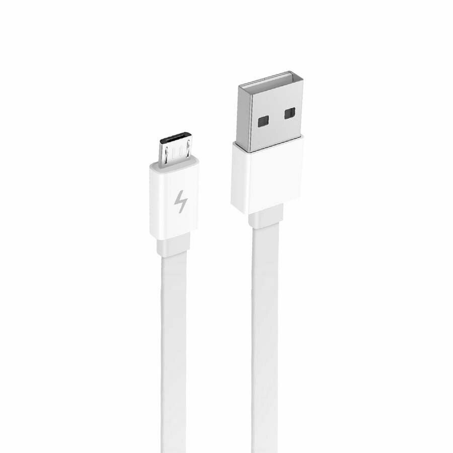Кабель ZMI AL600 USB/microUSB 2.1 А 1м плоский CAT6 белый