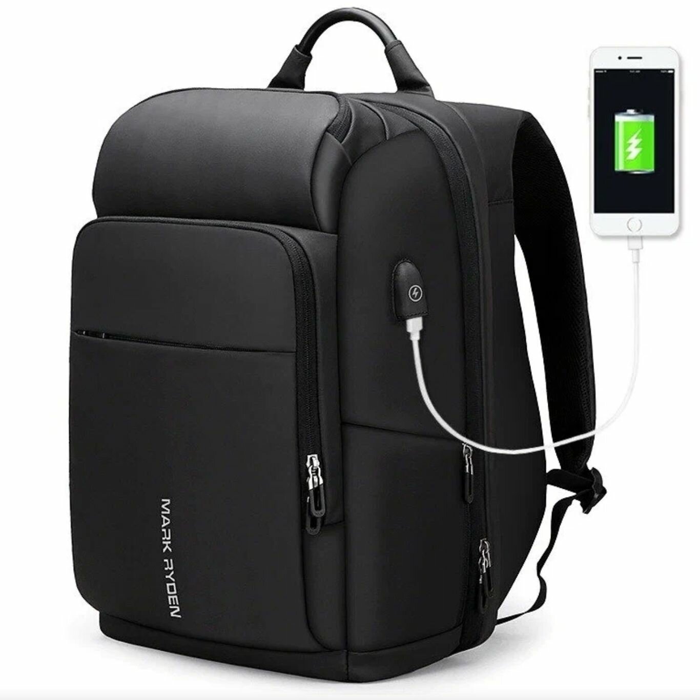 Рюкзак мужской городской Mark Ryden MR7080D Черный с USB портом и отделением для ноутбука до 17.3 дюймов, 40 литров