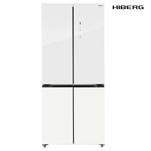 Отдельностоящий холодильник с возможностью встраивания HIBERG RFQ-600DX NFGW Inverter Cross Door Белое мерцающее стекло 19284 22000000₽