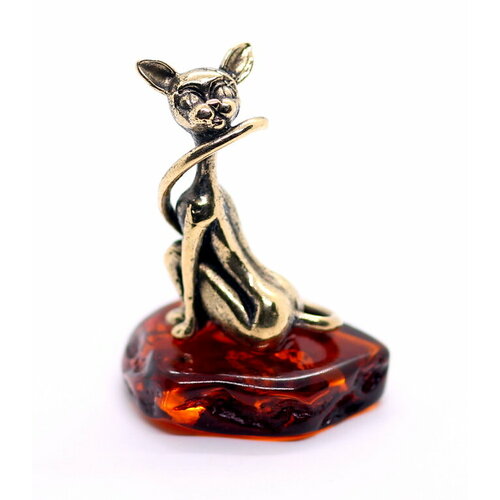 Сувенир Кошка сфинкс с янтарем 690₽