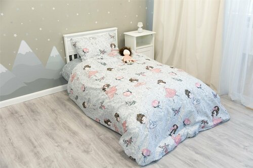 Детское постельное бельё Sweet Dreams Rose Dolls (на резинке + молния) для матраса 70x140 см, Поплин