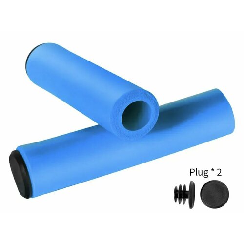 Ручки на руль велосипеда грипсы 125 мм силиконовые 2 шт голубые 320₽