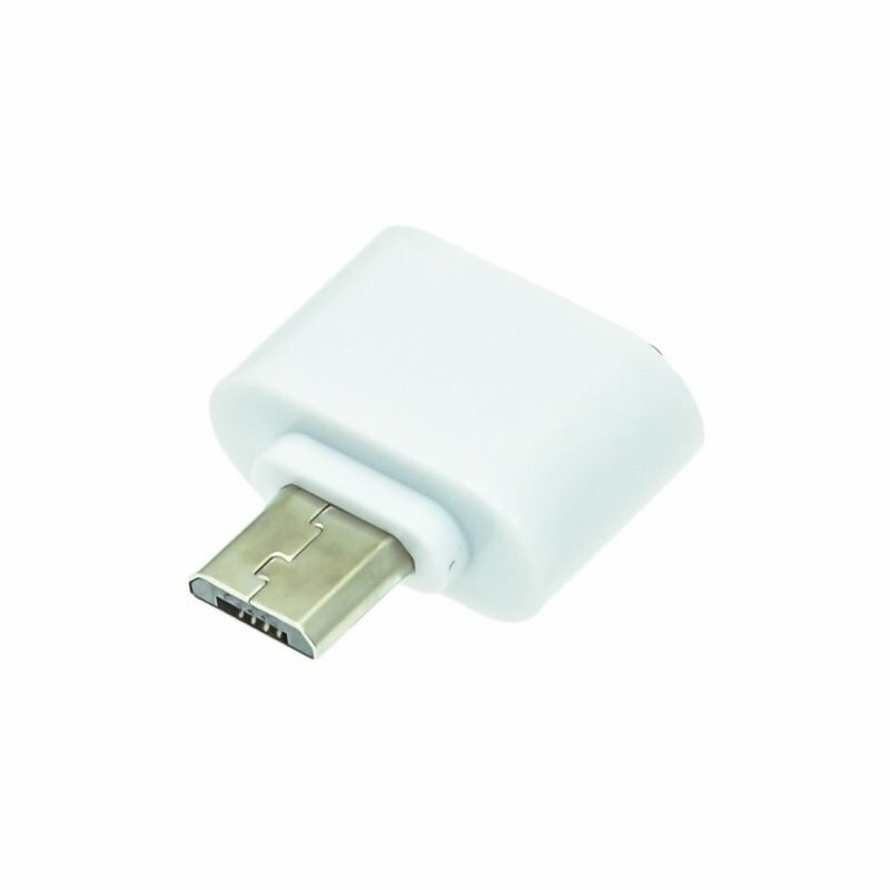 OTG-адаптер USB-MicroUSB (маленький) белый