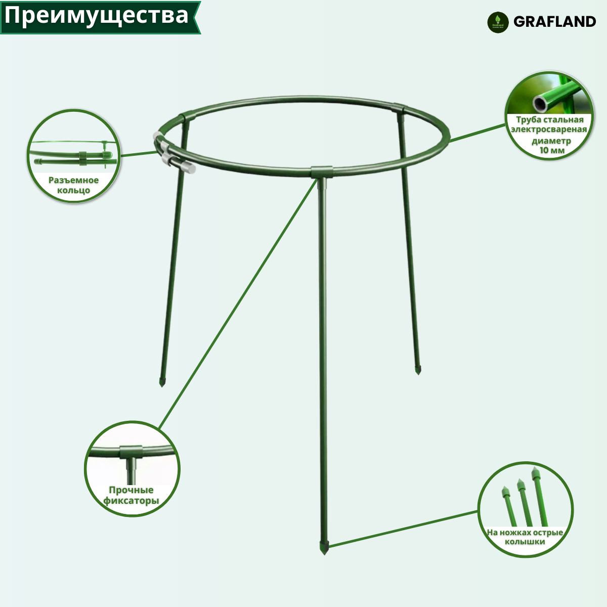 Кустодержатель металлический в ПВХ 72х40 см 3 шт - фотография № 3