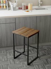 Полубарный стул IamLoft для кухни и офиса с подставкой для ног, ясень темный, 37х39х62