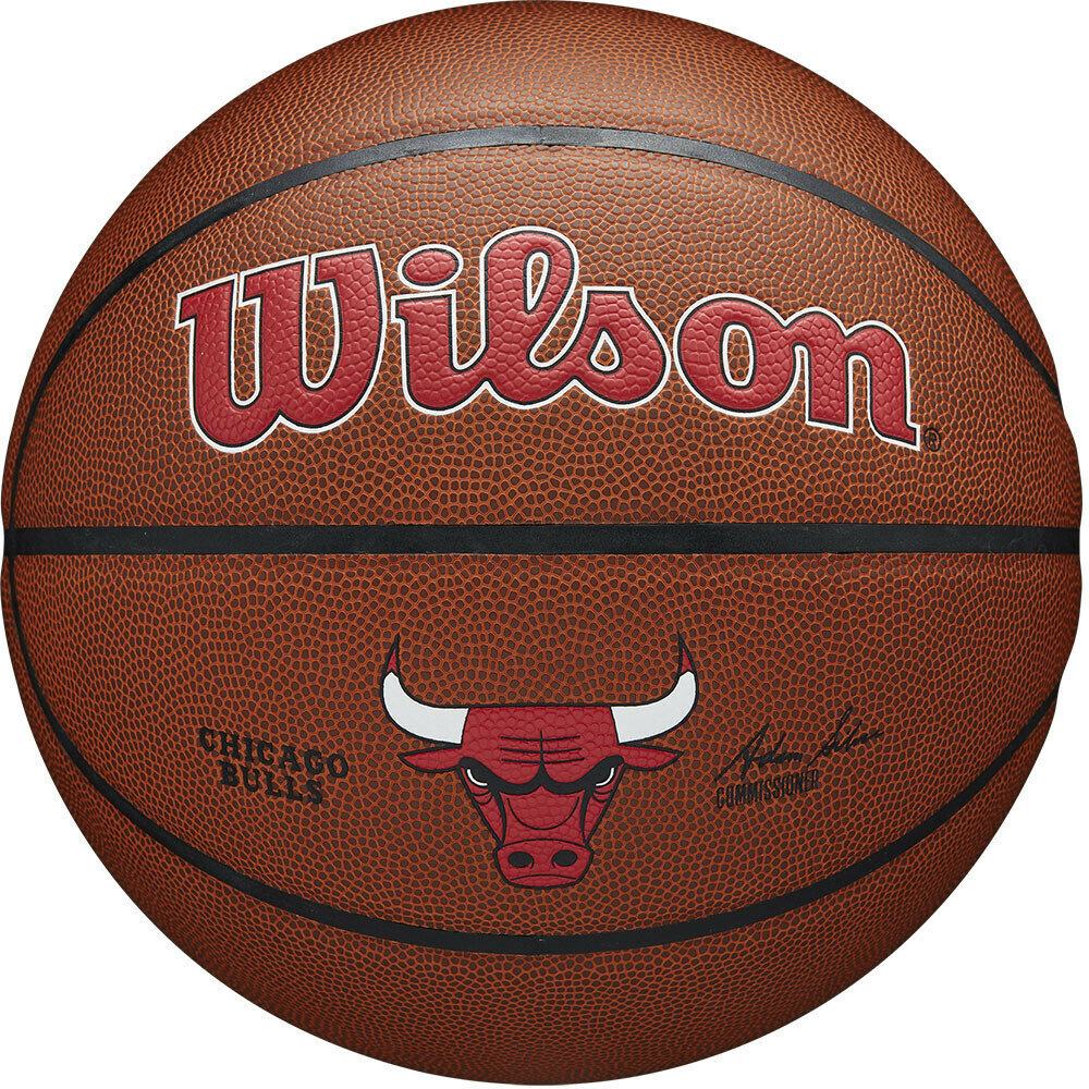 Мяч баск. WILSON NBA Chicago Bulls, арт. WTB3100XBCHI р.7, синт. кожа (композит), оранжевый