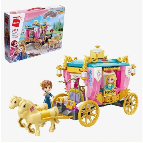 Конструктор брик для девочек 458 дет. карета, 2 лошади, 2 куклы конструктор qman принцесса лея карета принцессы c2614