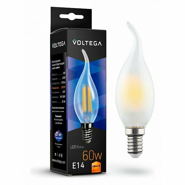 Лампа светодиодная Voltega Crystal E14 220В 6Вт 2800K 7025