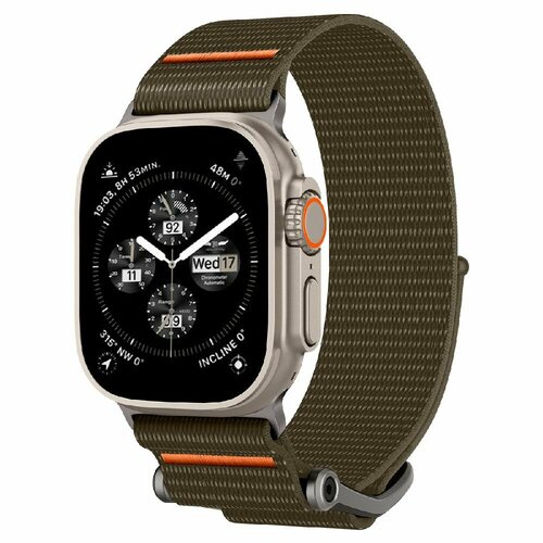 Ремешок Spigen на Apple Watch (49/45/44/42 mm) (AMP05982) DuraPro Flex Ultra / Спиген для Эпл Вотч ремешок, зеленый