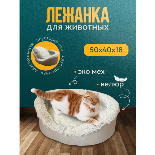 Лежанка для котов Мягкая с бортиками лежанка для котов