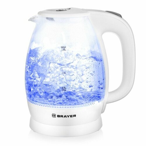 Чайник электрический BRAYER 1013BR-WH стекло 18 л 2200 Вт белый 284500₽