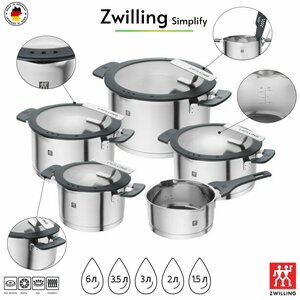 Набор кастрюль Zwilling Simplify 5 предметов, с крышками, для всех типов плит, 66870-005-0