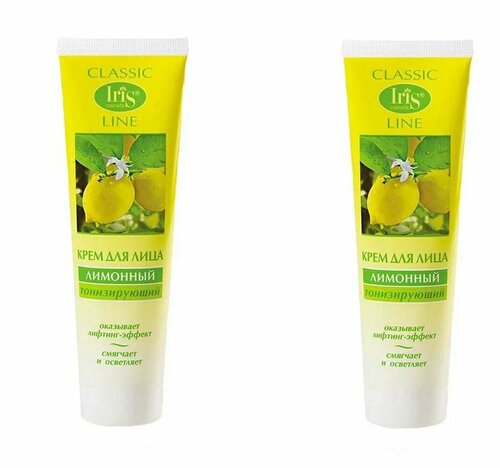 Iris cosmetic Крем для лица Лимонный, тонизирующий, 100 мл, 2 шт