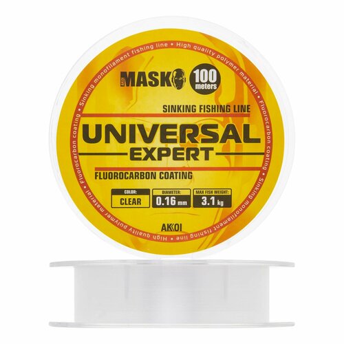 Леска монофильная для рыбалки Akkoi Mask Universal Expert 0,16мм 100м (clear)