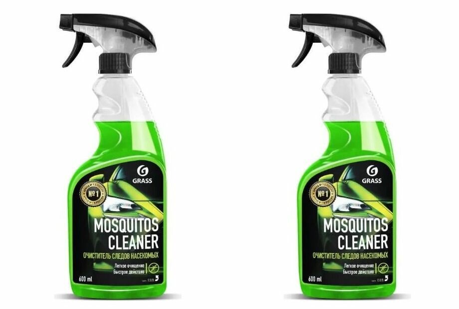 Очиститель стекол Grass Mosquitos Cleaner средство для удаления следов насекомых 600 мл 2 шт