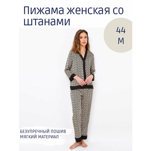 Пижама , размер 44, коричневый пижама размер 44 коричневый