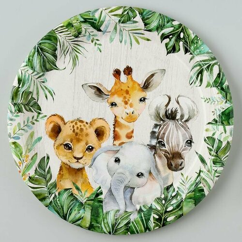 Тарелки бумажные Животные 6 шт 439₽