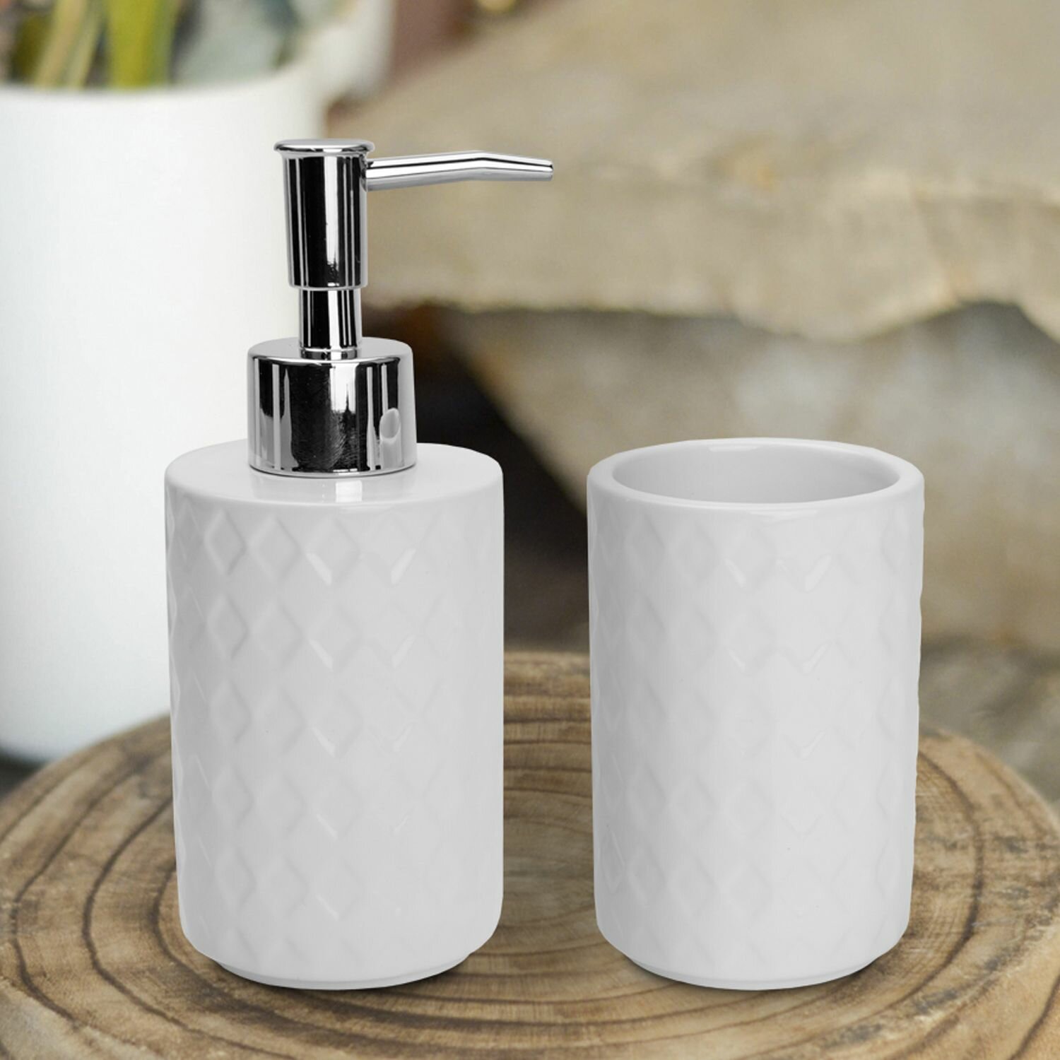 фото Набор аксессуаров для ванной комнаты ND Play / White Lily 2 предмета (диспенсер, стакан)