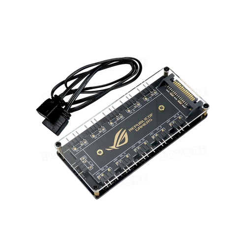 RGB хаб 5V 3pin formulamod fm tbjxq sata type 5v 3pin rgb synchronization hub for 5v lighting sync to motherboard powered by sata